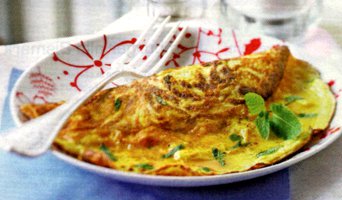 Ricetta omelette (frittata di uova) con formaggio magro, menta e curry: un secondo piatto proteico veloce
