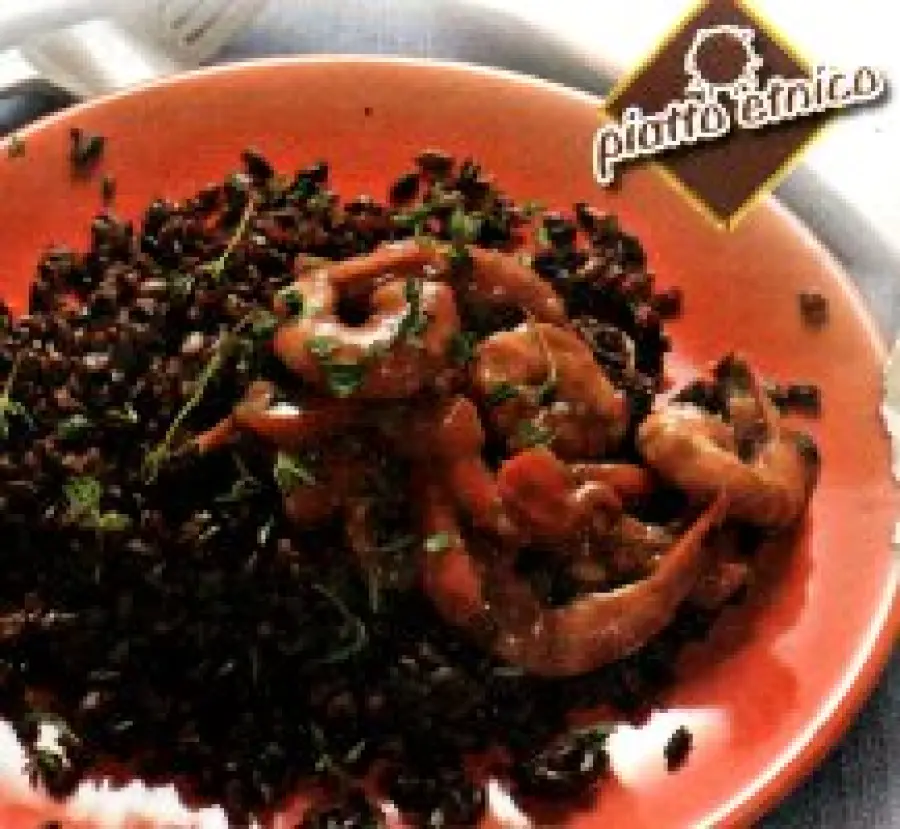 Ricetta riso Venere con gamberi e verdure: un piatto unico di riso e pesce dietetico da 360 calorie