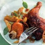 Ricetta cosce di pollo al forno all' arancia e al limone con patate: un secondo piatto dietetico di carne