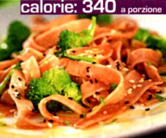 Ricette dietetiche pasta: ricetta tagliatelle di Kamut ai broccoli. Un primo piatto di pasta da 340 calorie
