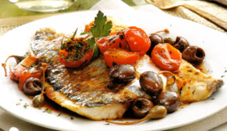 Ricette dietetiche e veloci pesce: ricetta orata mediterranea. Un secondo piatto di pesce dietetico