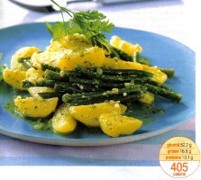 Ricette dietetiche con le verdure: ricetta dell' insalata di patate e fagiolini. Un contorno di verdure da 405 calorie