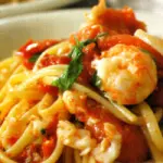 Ricette leggere primi piatti di pesce: ricetta pasta (linguine) con gli scampi. Primo piatto dietetico di pesce