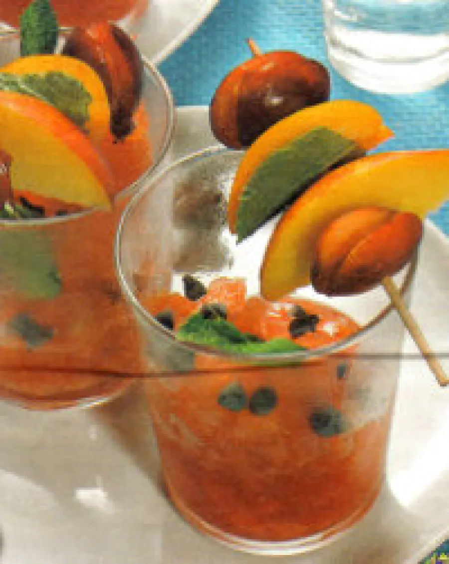 Ricetta Granita di Anguria con spiedini alla frutta: dessert fresco e dietetico da 90 Kcalorie a porzione