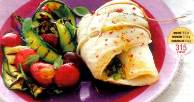 Ricette dietetiche secondi piatti pesce: ricetta Filetti di Branzino ai Pistacchi con Zucchine e Ciliegie marinati