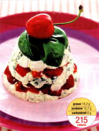 Ricette antipasti dietetici e light: ricetta della Terrina al Formaggio e Ciliegie. Un antipasto da 215 calorie