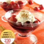 Ricette dolci-dessert dietetici: ricetta dessert di Ciliegie e Gelato. Un dessert con solo 230 calorie a porzione