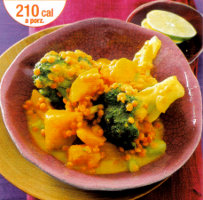 Ricette Light Dietetiche Primi Piatti con verdure: ricetta Curry Vegetariano con solo 210 calorie a porzione