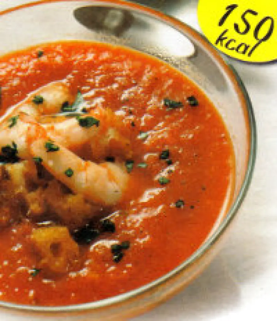 Ricette dietetiche pesce: ricetta della Crema di Gamberi per un primo piatto da 150 calorie a porzione