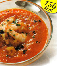 Ricette dietetiche pesce: ricetta della Crema di Gamberi per un primo piatto da 150 calorie a porzione