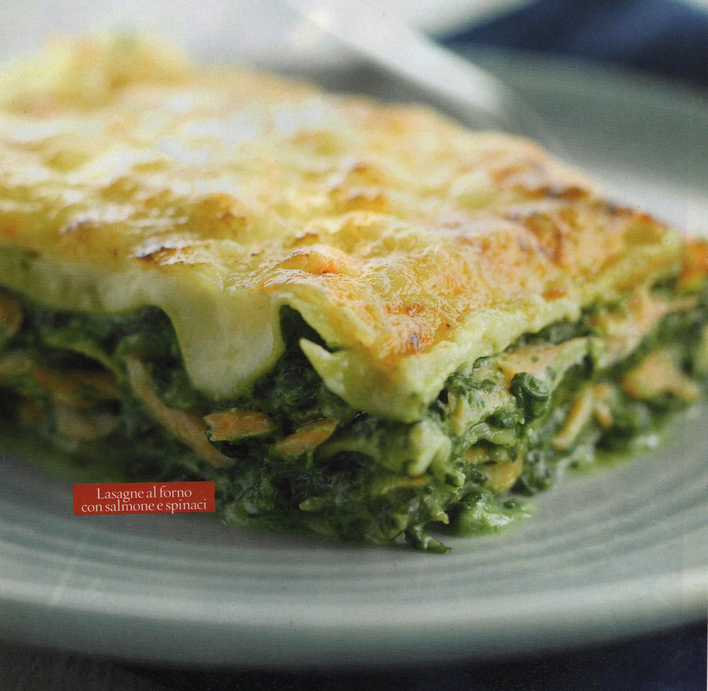 Ricetta lasagne al forno con salmone e spinaci