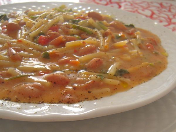 Ricetta minestra di fagioli con spaghetti