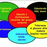Sintomi sindrome metabolica: sovrappeso, colesterolo, pressione alta, diabete. Sport e Dieta