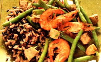 Ricetta riso con gamberi, maiale e fagiolini: piatto unico da 440 kcalorie