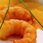 Ricetta dietetica gamberi allo zafferano, succo di arancia e limone-Secondo piatto pesce